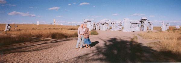 Mom and Dad at Car Henge